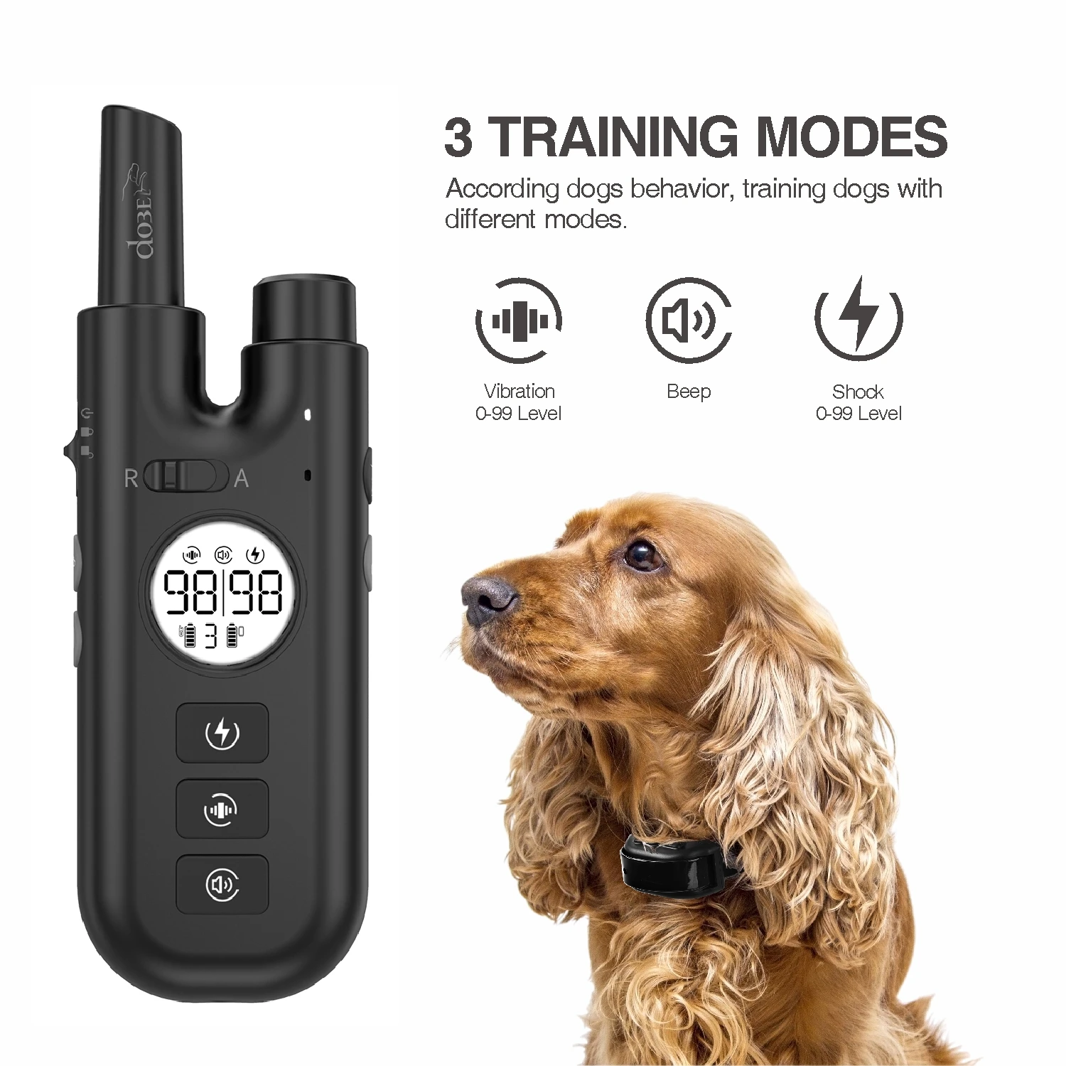 Imagem -03 - Cão Remoto Treinamento Casca Colar Cão Elétrico Recarregável à Prova Impermeável Água sem Casca Controle Colar Parar Laques com 800m Pet Trainer