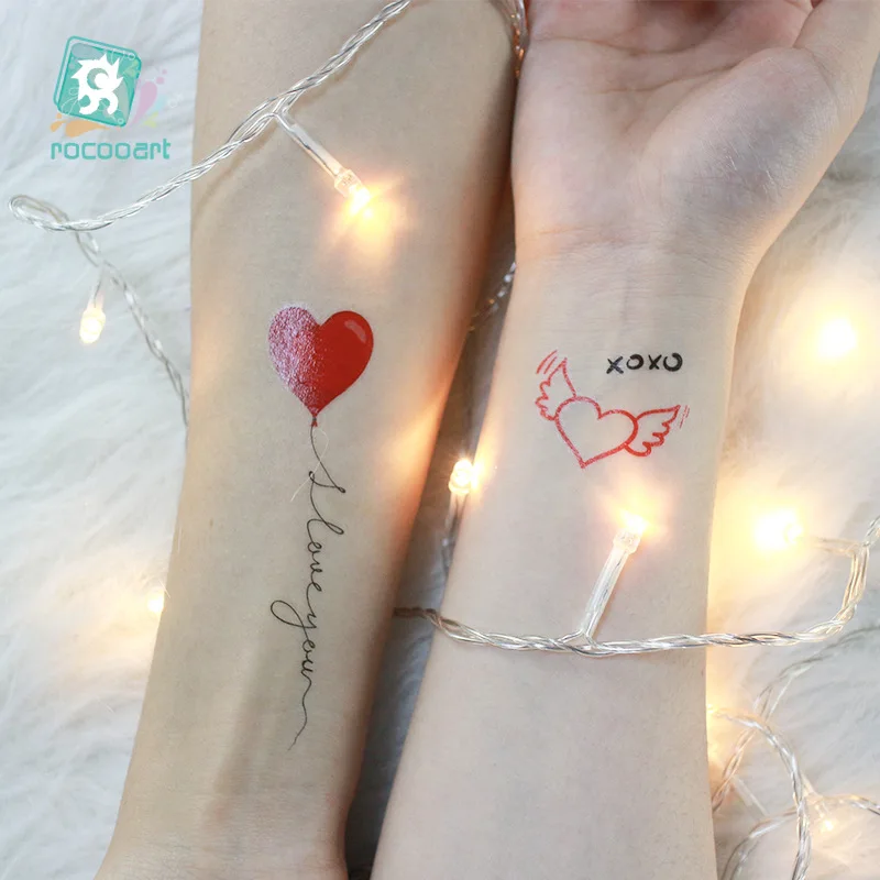 

Hot Sale Love Heart Tattos Sticker Women Men Couple Body Art Finger Arm shoulder Fake Waterproof Temporary Tattoo Sticker