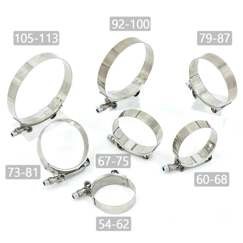 Pipe Clamps Powerful Stainless Steel Hose Clips Fuel Hose Pipe Clamps Worm Drive Durable Anti-oxidation Pipe Fasteners Clamps