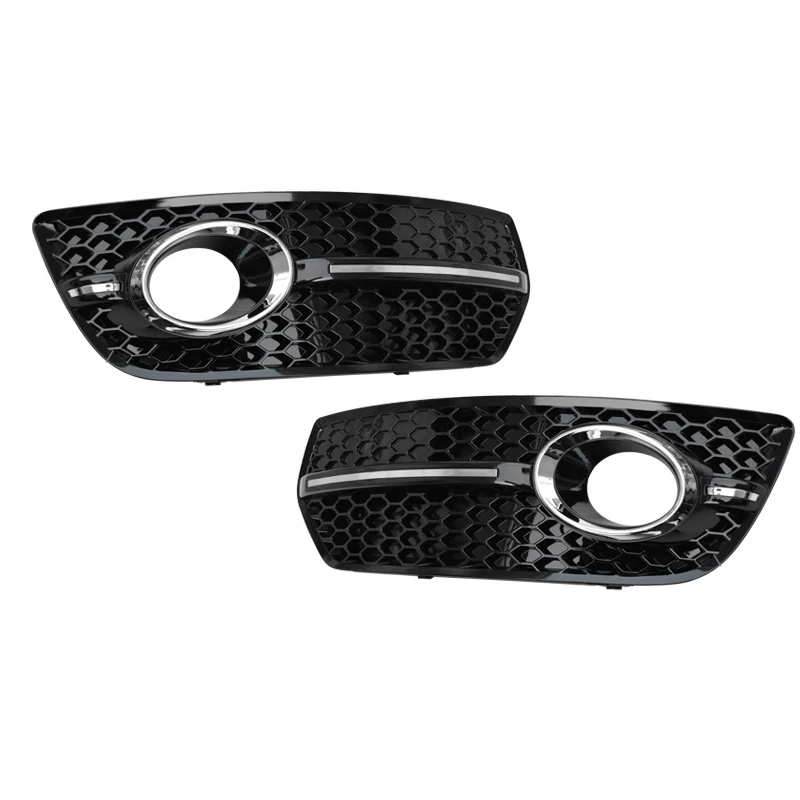 1 Pair For AUDI Q5 2009 2010 2011 2012 High quality Front Bumper Lower Honeycomb Side Grill black Fog Light Cover