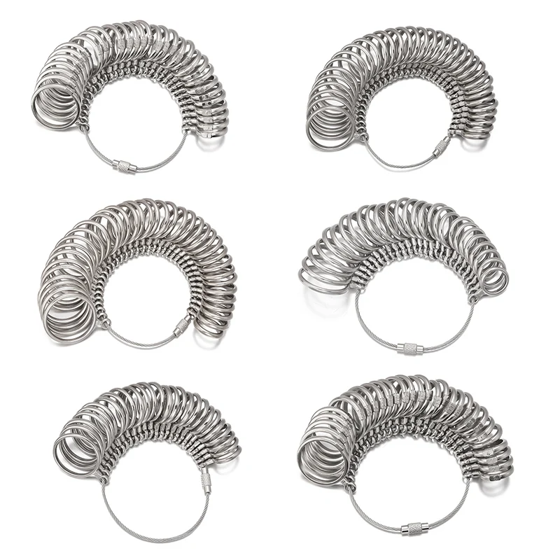 1 Set US/EU/JP/KR/UK Ring Sizer Measuring Finger Sizing Measuring Stick Aluminum Metal Rings Mandrel US Size Jewelry Tool