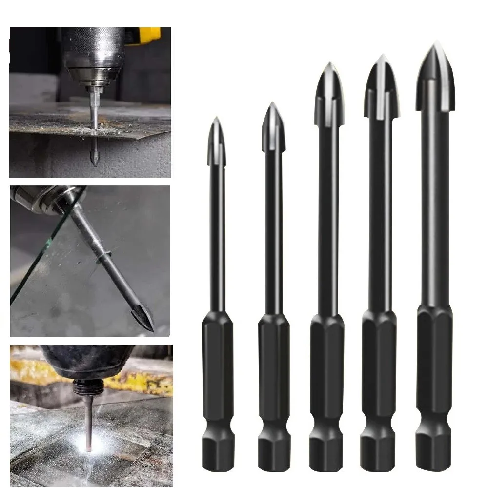 5Pcs Efficient Universal Drilling Tool Multifunctional Cross Alloy Drill Bits For Woodworking Tool