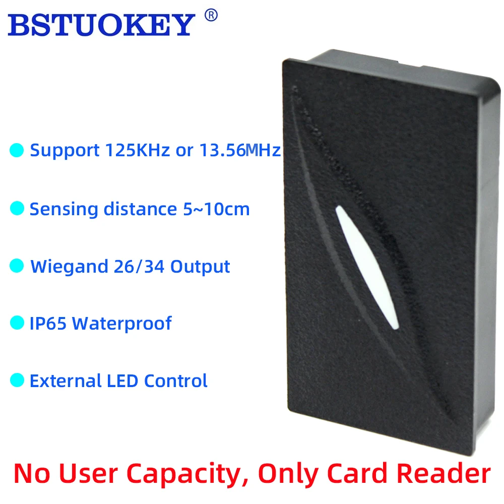 

Waterproof Door Proximity Card Reader 125khz 13.56mhz IC ID Card WG 26 34 Entry Swiping Opener Access Control Reader