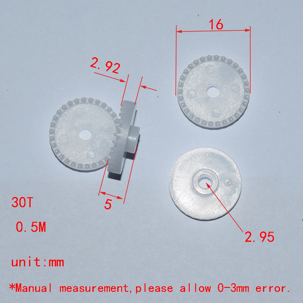 2833pcs 30T plastic crown gear 3mm hole dron rc car plane robot kids toys for boys diy baby accessories montessori nero GPC303A