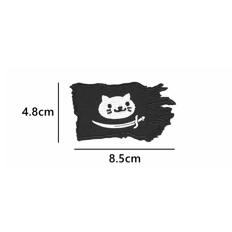 Skull Pirate Flag Embroidery Patch Smiling Cat Tactical Chapter Outdoor Badges for Clothes Backpack Vest 18th Century