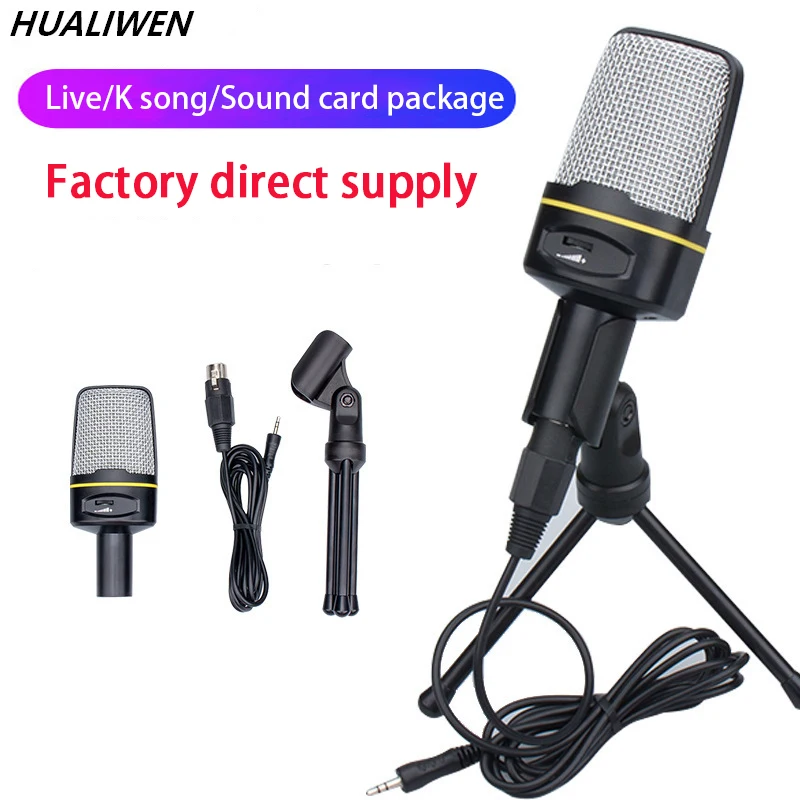 

Professional Condenser Microphone Kit: Computer Microphone + Shock Mount + Cable As Suitable For Radio Singing And Recording