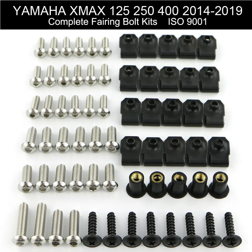 

Fit For Yamaha XMAX 125 250 400 2014-2016 2017 2018 2019 Complete Fairing Bolts Kit Covering Bolt Fairing Clips Stainless Steel