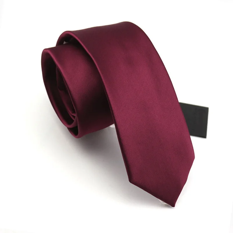 

High Quality 2019 New Designers Brands Fashion Business Casual 7cm Slim Ties for Men Necktie Wine Red Wedding with Gift Box