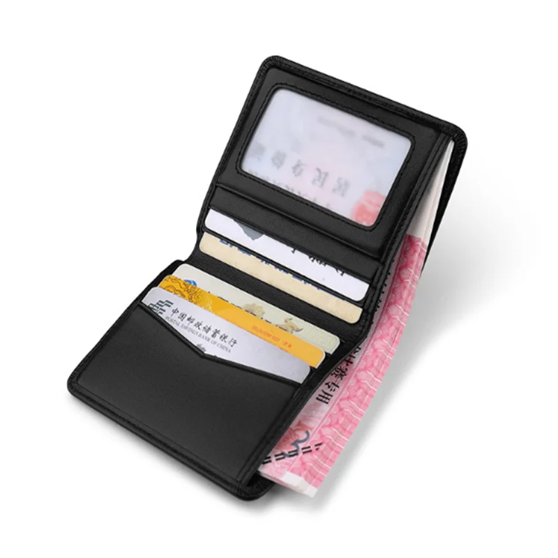 WILLIAMPOLO men's Slim wallet mini genuine leather men's short wallet casual fashion ultra-thin card package cartera hombre 250