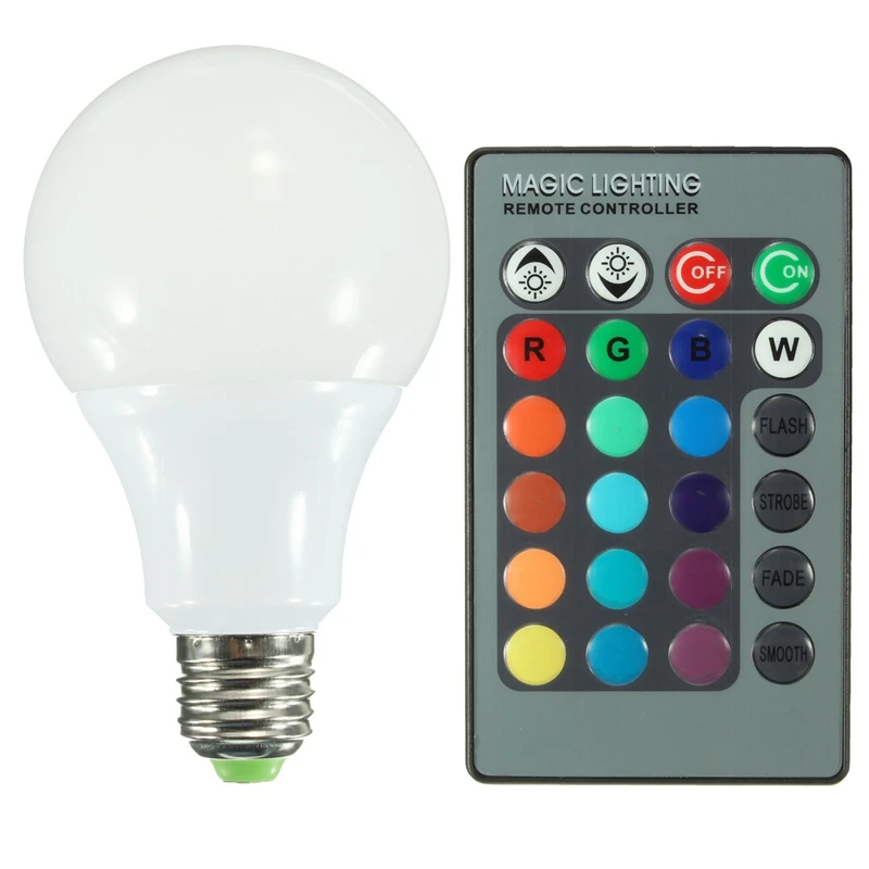 AC85-265V LED Bulb Lamps E27 RGB 16 Color Changing LED Globe Light Lamp Bulb With 24 Keys Remote Control Dropshipping