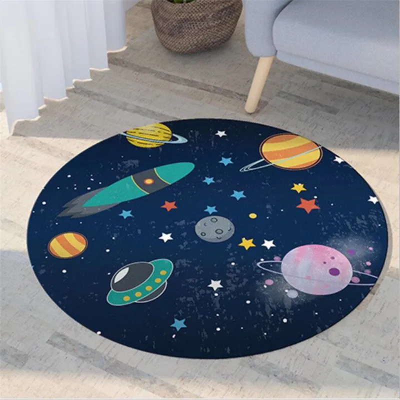 Funny UPO Rocket Universe Carpet Square Anti-Skid Area Floor Mat 3D Rug Non-slip Mat Dining Room Living Room Soft Bedroom Carpet