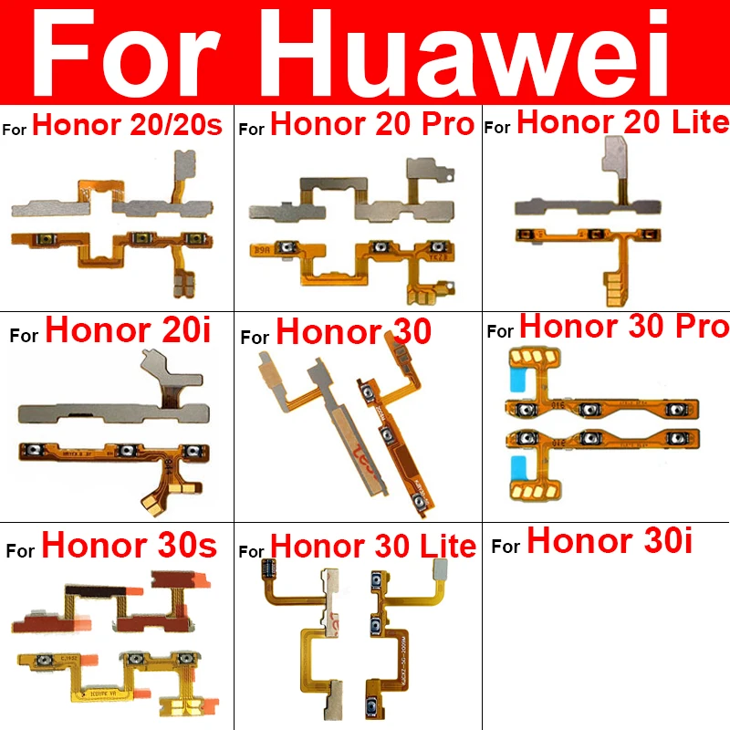 Volume Power Flex Cable For Huawei Honor 20 30 Pro 20 30 Lite For Honor 20s 30s 20i 30i Power Audio Control Power Flex Ribbon