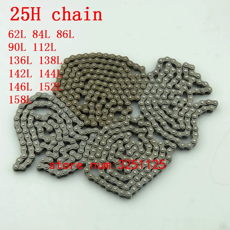 25H Chain 62 84 86 90 112 136 138 142 144 146 152 158 Links with Link Spare For 47cc 49cc Mini Dirt Pocket Bikes  Motorcycle