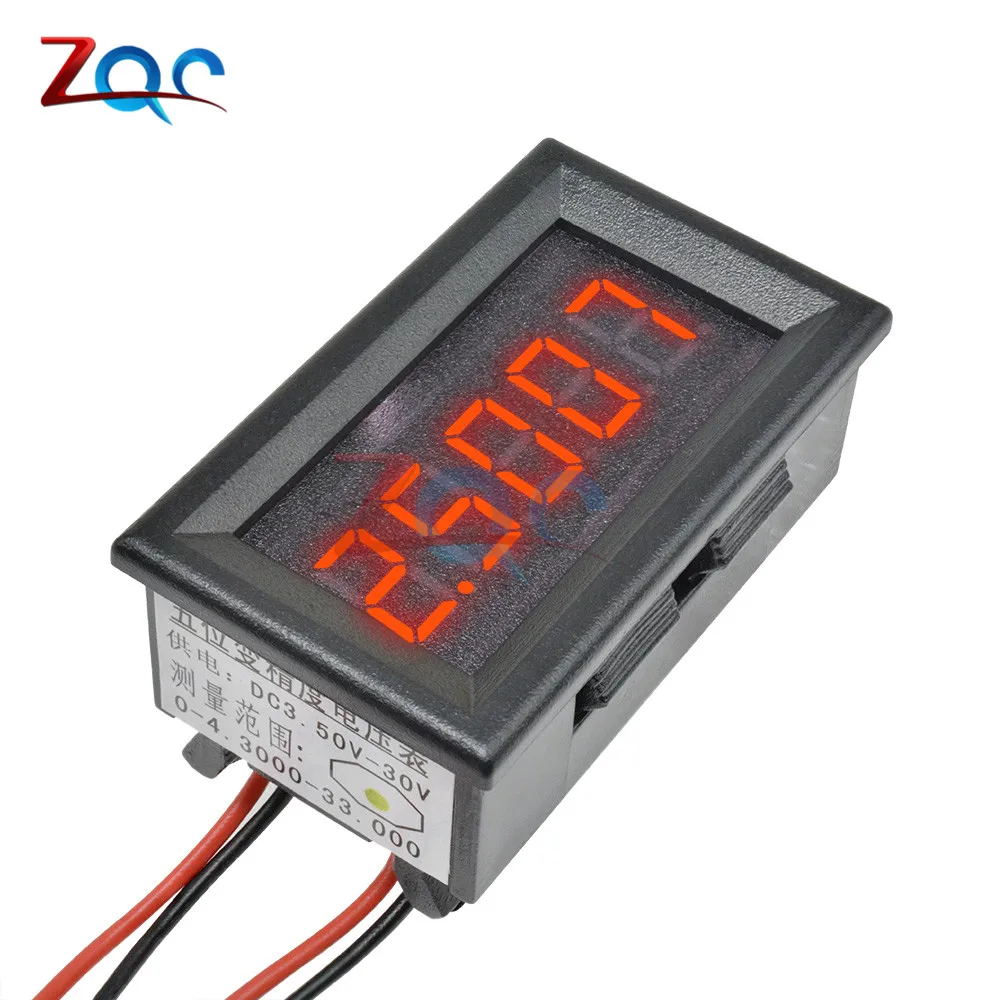LED 5 bit Digit DC 0-33V 12V 24V Digital Volt Voltmetro del Tester di Tensione Tester Auto pannello Strumenti di Rosso/Blu/Giallo/Verde