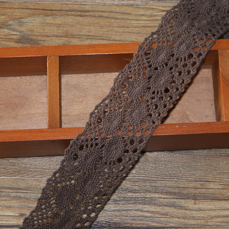 4.6cm 1 yard high quality coffee color lace cotton lace sewing home accessories DIY material