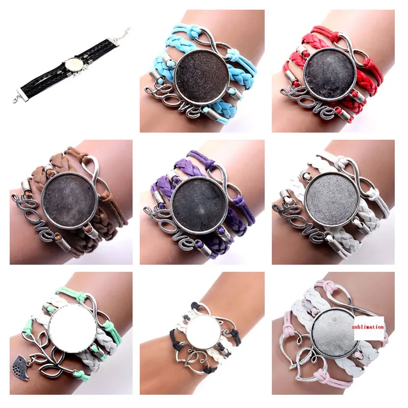 sublimation blank bracelets fashion women weave bracelet hot tranfer printing blank jewelry consumable 120pcs/lot