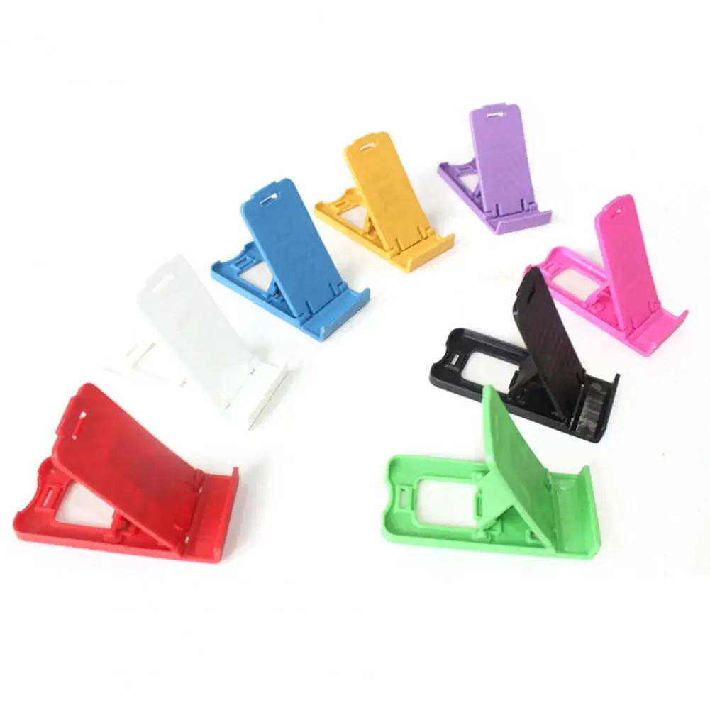 Colorful  Collapsible Plastic Mobile Phone Portable Foldable Car Mobile Phone Mount Cradle Desktop Desk Stand Holder