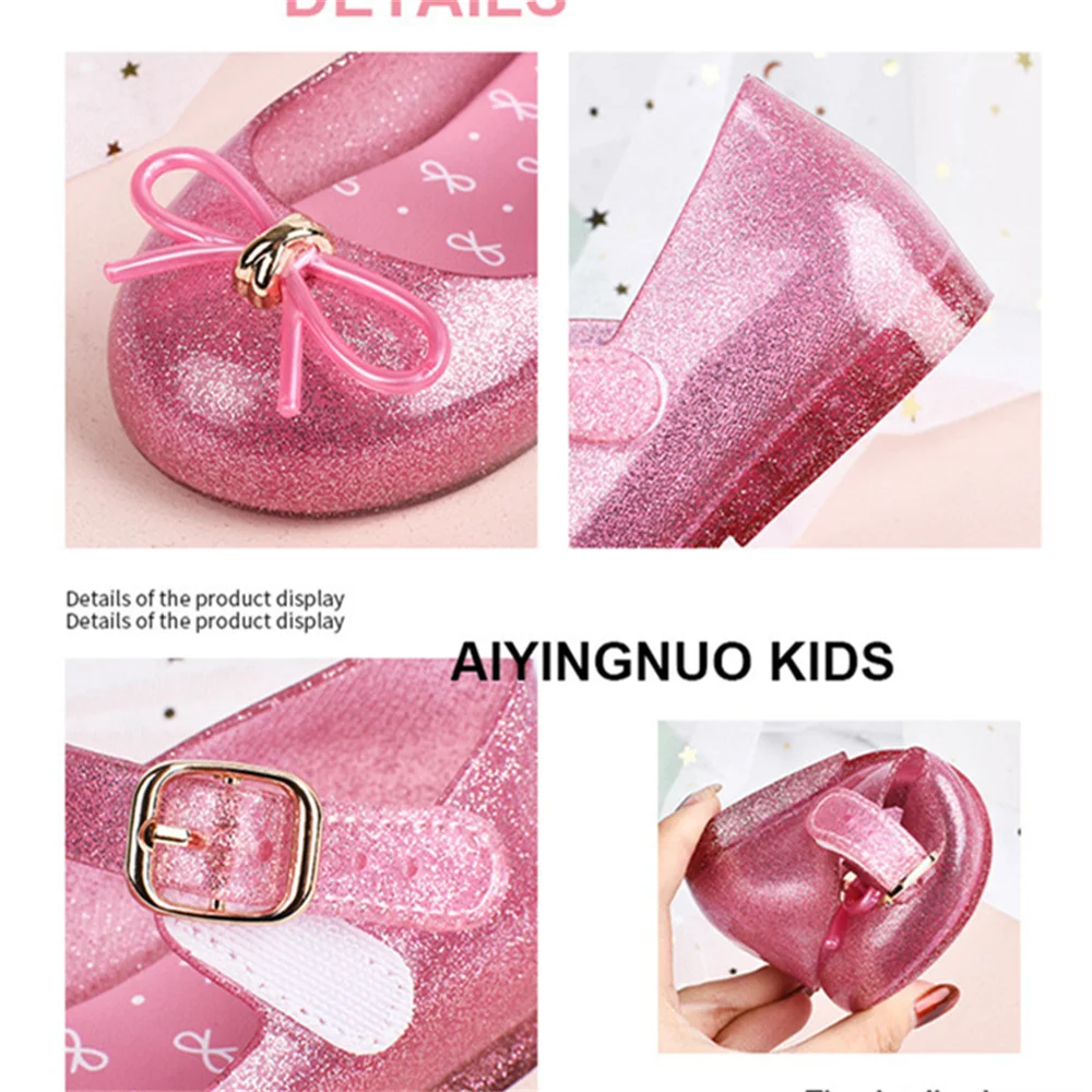 2022 New Spring Fashion Girls Princess Children\'s Shoes Casual Kids Bow Anti-slip Jelly Beach Sandals детская обувь DD027