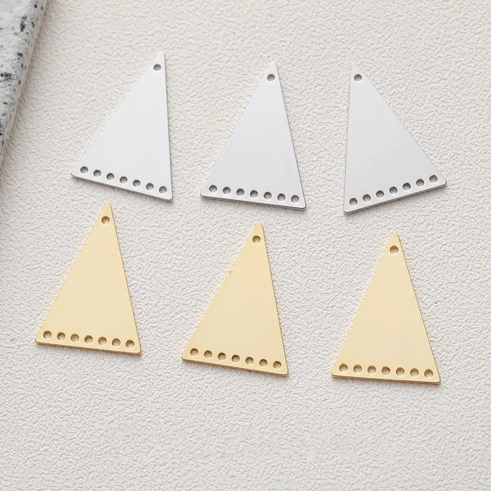 

6PCS 14k Gold Plated Triangle Pendant Diy Earrings Supplies for Jewelry Findings Eardrop Hand Made Brass Accessories