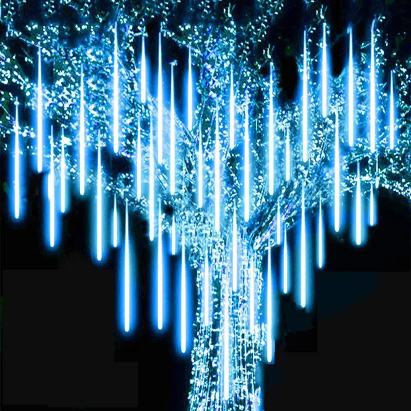 Outdoor Waterproof Solar LED Meteor Shower Rain Lights Holiday String Garden Light 50CM 8Tube Wedding Decoration Christmas light