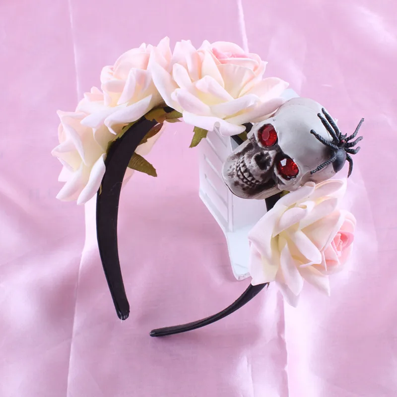 

10pcs Simulation Flower Headband Ball Party Christmas Skull Spider Funny Props Children Adult Girls Birthday Wedding Cosplay