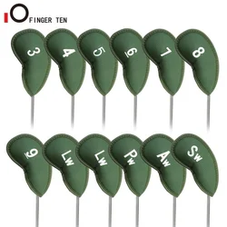 New 12 Pcs Thick Synthetic Leather Golf Iron Head Cover Set Headcover Fit All Brands Irons Clubs Drop Shipping