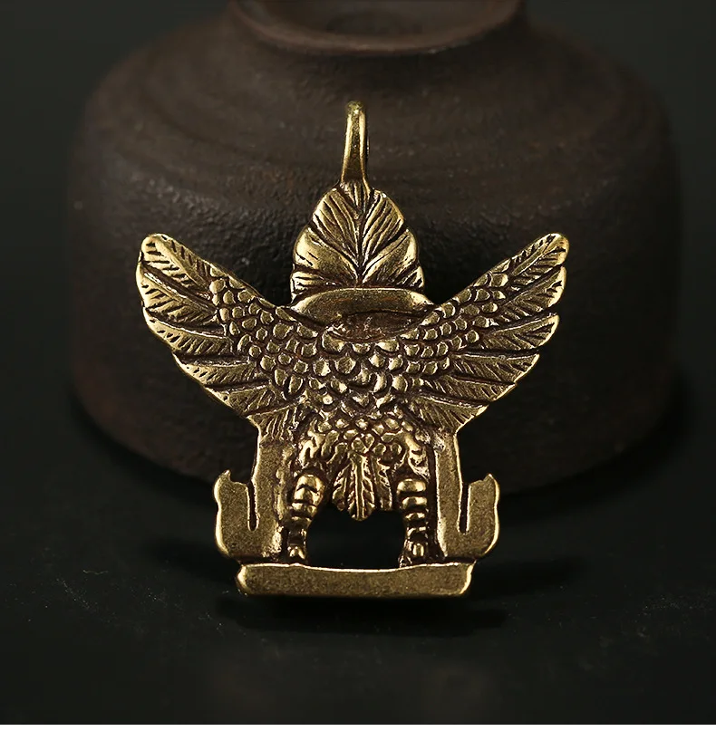 Vintage Brass GARUDA Pendant DIY Keychain ring Pendant ornament Miniature Fitting Keychain Pendant Accessories  m003