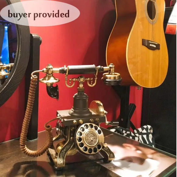 European Antique landline Telephone made of metal vintage phone home office house hotel retro fixed revolve mechanical ringtone