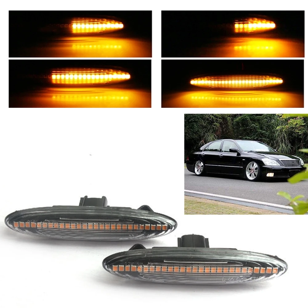 

LED Dynamic Side Marker Turn Signal Light For Lexus IS250 IS350 ES350 /Toyota Camry Highlander Clear/Black Lens Fender Lamp Bulb