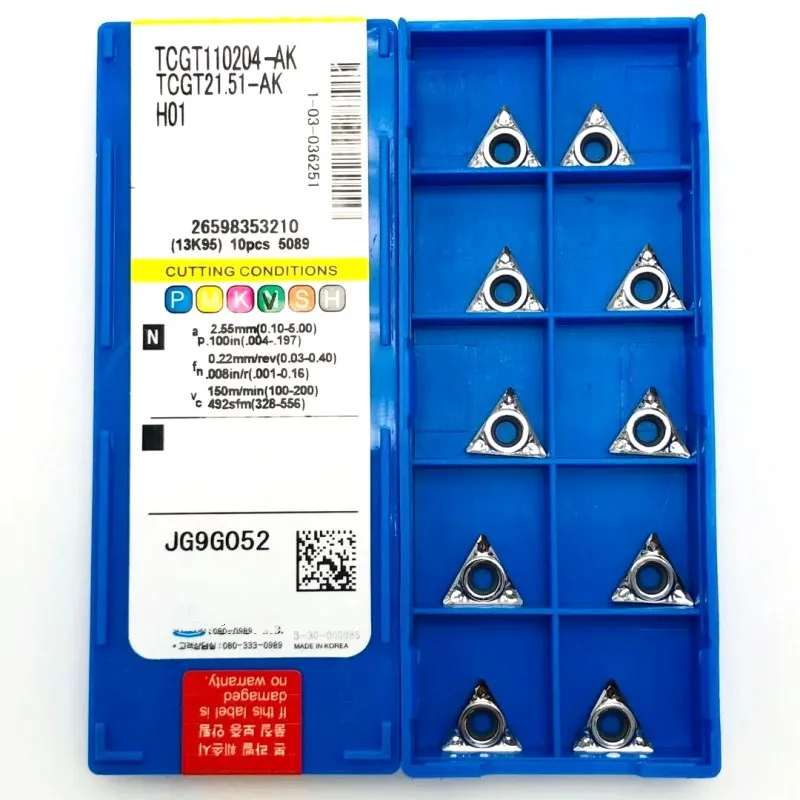10 pcs of TCMT110204 AK H01 aluminum cutting tool external turning tools inner hole TCMT 110204 cutting tool woodworking tool