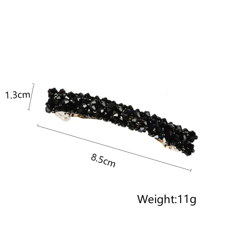 Sweet Color Crystal Spring Hair Clips Pins Handmade Beads Hair Barrettes For Women Girl Fashion Simple Hair Accessories Headwear