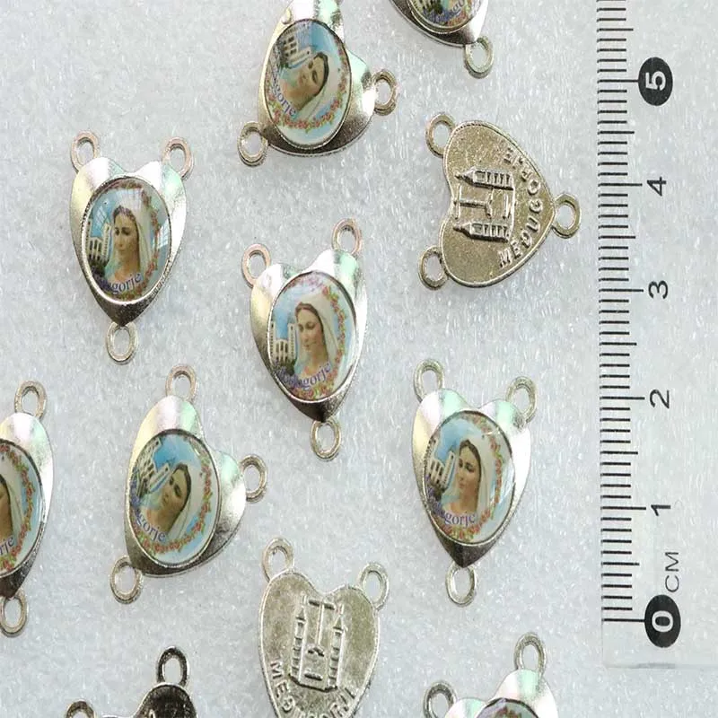 Catholic Rosary Center Icon Sticker Catholic Medal Jesus Mary Rosary Three Hole Religious Center