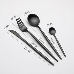 Black Dinnerware Matte Black Cutlery Set Silverware Set 18/10 Stainless Steel Dinnerware Set Spoons Forks and Knives Dropship