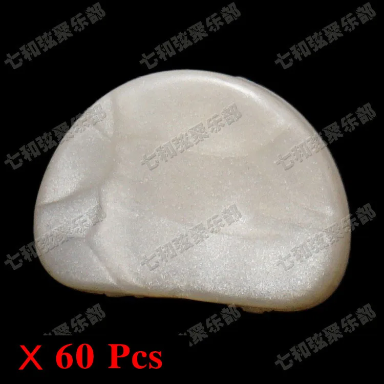 

60 Pcs Guitar Tuning Peg Tuners Machine Heads replacement Buttons knobs Handle Tip cap (White Pearl Semicircle shape) (XL-60)