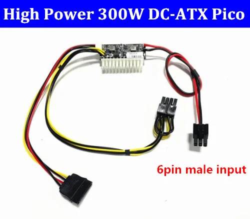 PCIE 6pin male /DC 12V input DC-ATX Peak PSU Pico ATX Switch Mining PSU 24pin MINI ITX DC to Car ATX PC Power Supply