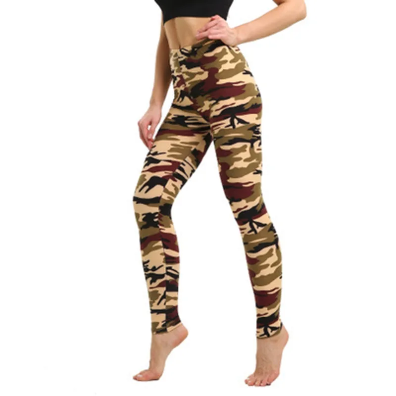 2021new Design Women Bottomwear Digital Printing Camouflage Sexy Pants Print And Comfortable Milk Silk White Green Yellow Coffee