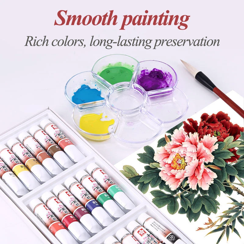 Sakura 12Ml 1Pcs Chinese Schilderen Pigmenten Schilderij Tekening Gereedschap Hand Geschilderd Voor Kunstenaar Landschap Schilderen Enkele Art Supply