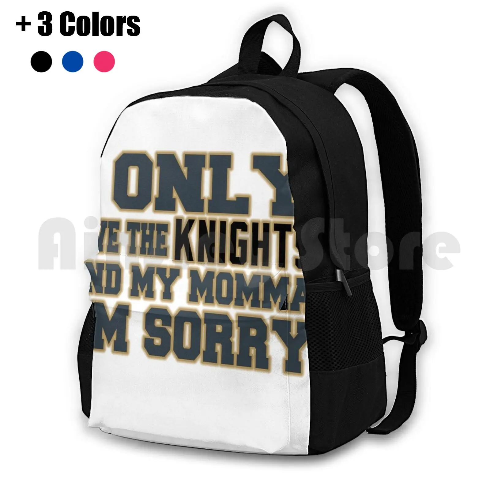 Only Love The Knights And My Momma! Outdoor Hiking Backpack Waterproof Camping Travel Vegas Golden Knights Vegas Las Vegas