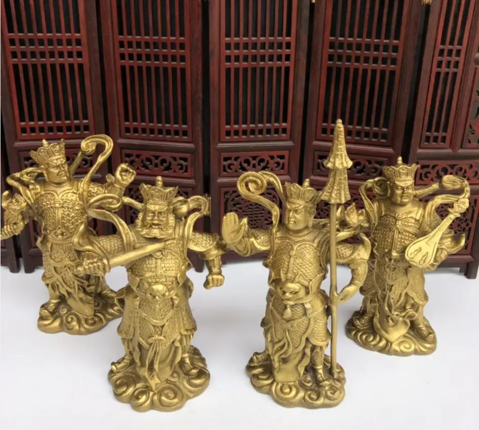 Seiko brass Four Heavenly Kings Home Decor crafts statue A set