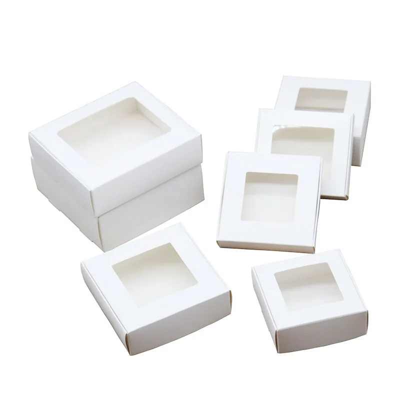 50pcs Multi size Cute Square Kraft Packaging Box Wedding Party Favor Supplies Handmade Soap Chocolate Candy Storage Carton