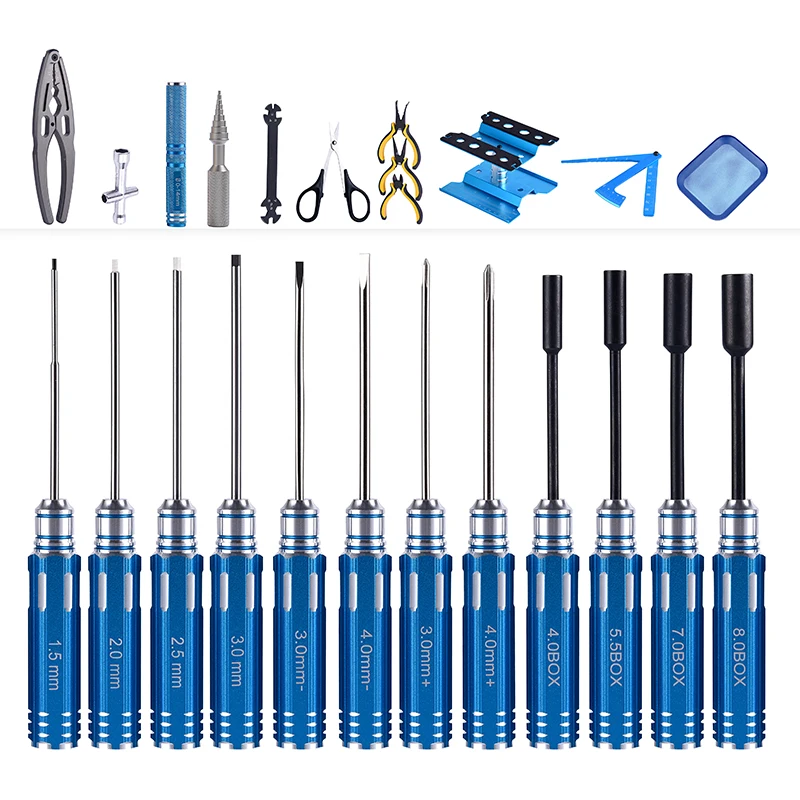 24 in 1 RC Hex Screwdriver Tool Kit Hex Nut Driver Phillips Screwdriver Allen Wrench for Rc Car Drone Boat Quadcopter Helicopter