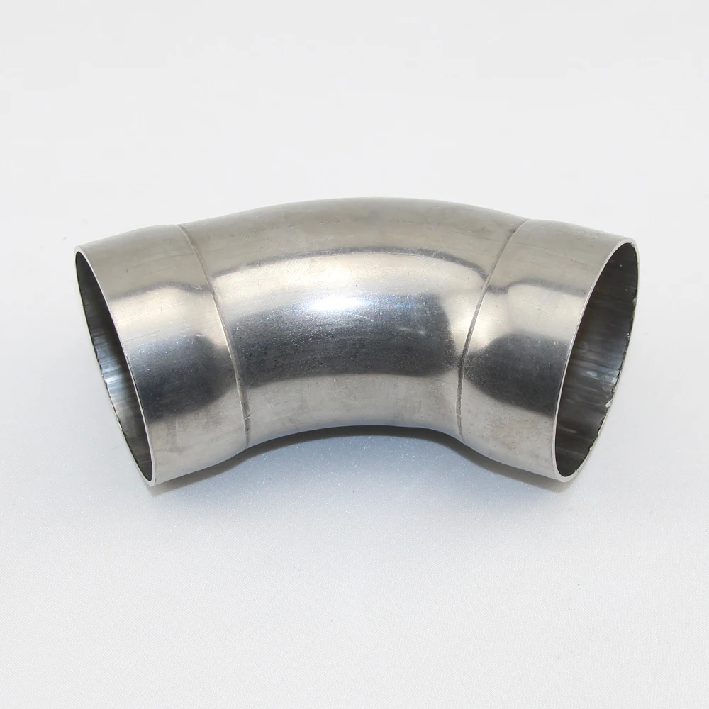 304 Stainless Steel Exhaust Pipe Silenciador, 45 Graus Diâmetro Interno, 51mm, 63mm, Cotovelo Soldado, Alta Pressão, Resistência à Corrosão