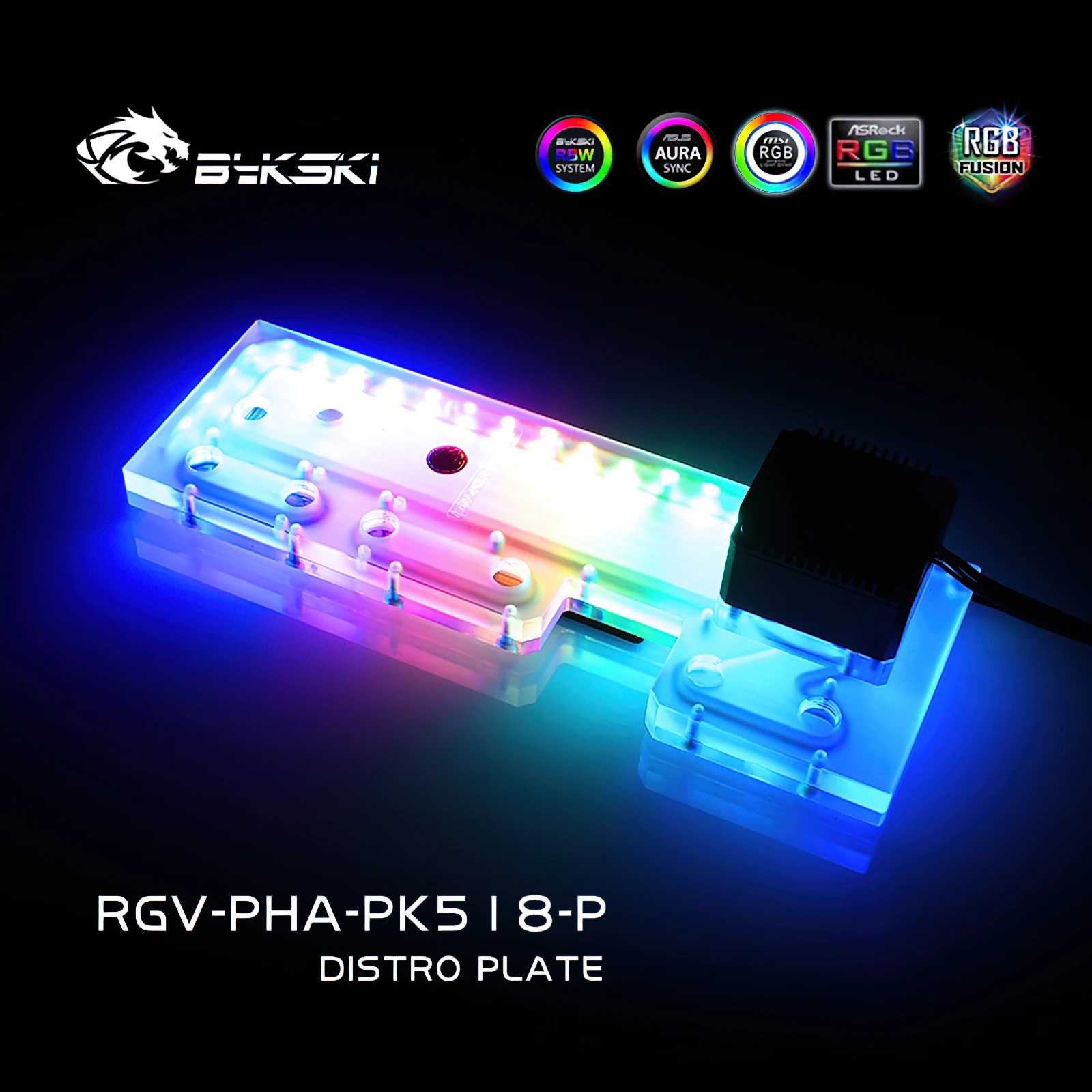 Bykski-Depósito de placa astro de refrigeración por agua RGB para Phanteks PK518/600S, carcasa de chasis, RGV-PHA-PK518-P