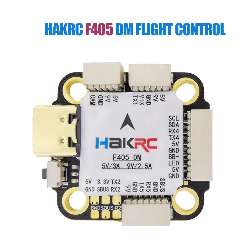 

HAKRC 20*20mm Flight Control F405 DM MINI 3-6S Pneumatic Gyro Dual BEC 5V/3A 9V/2.5A For FPV Racing Drone Remote Control Model