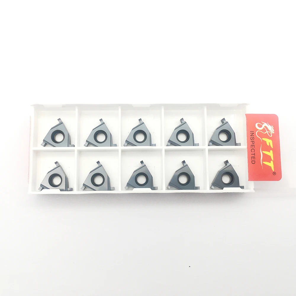 Lâmina de ranhura para suporte, ferramenta cnc 16ir/el 1.0 /1.1 /1.2 /1.3 /1.4 /1.5 ft1125, ranhura rasa, inserção de carboneto, 10 peças