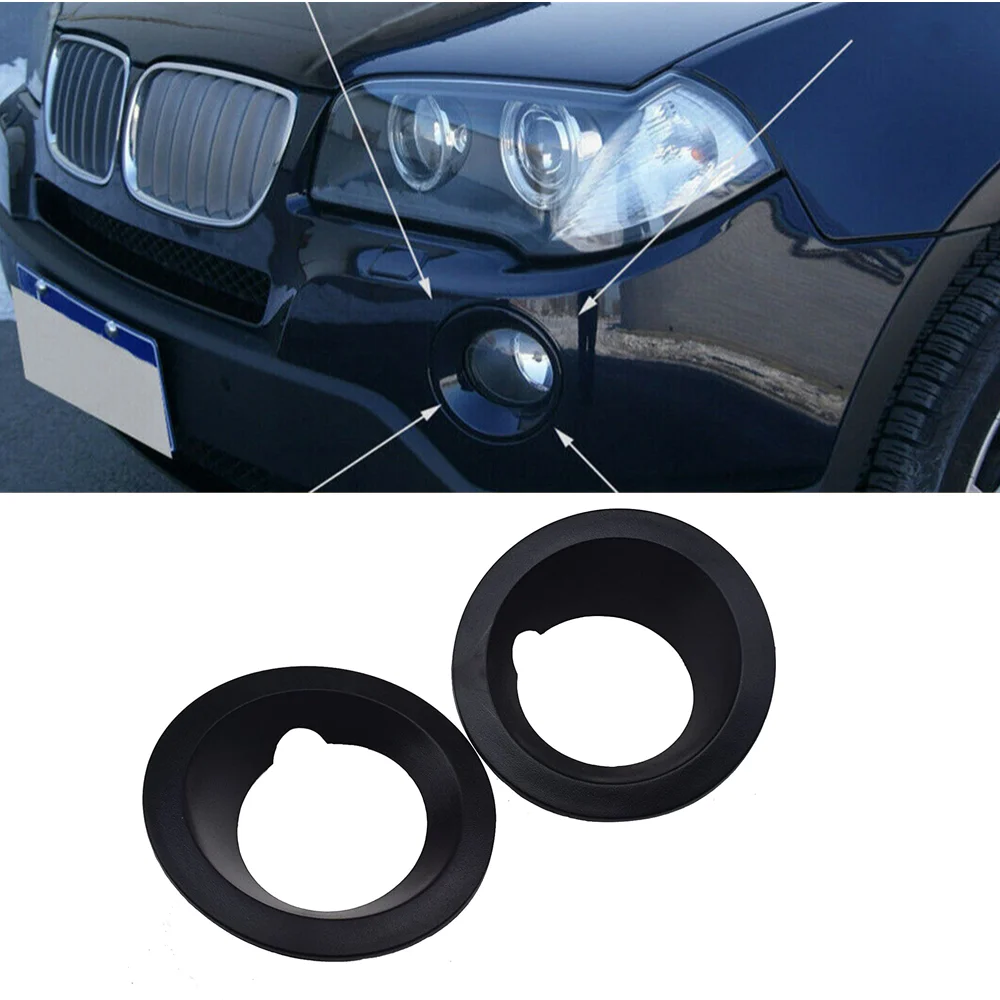 

for BMW X3 E83 2004-2006 ​Front Bumper Fog Light Foglamp Ring Cover Cap 1 Pair Left and Right 51113400911 51113400912