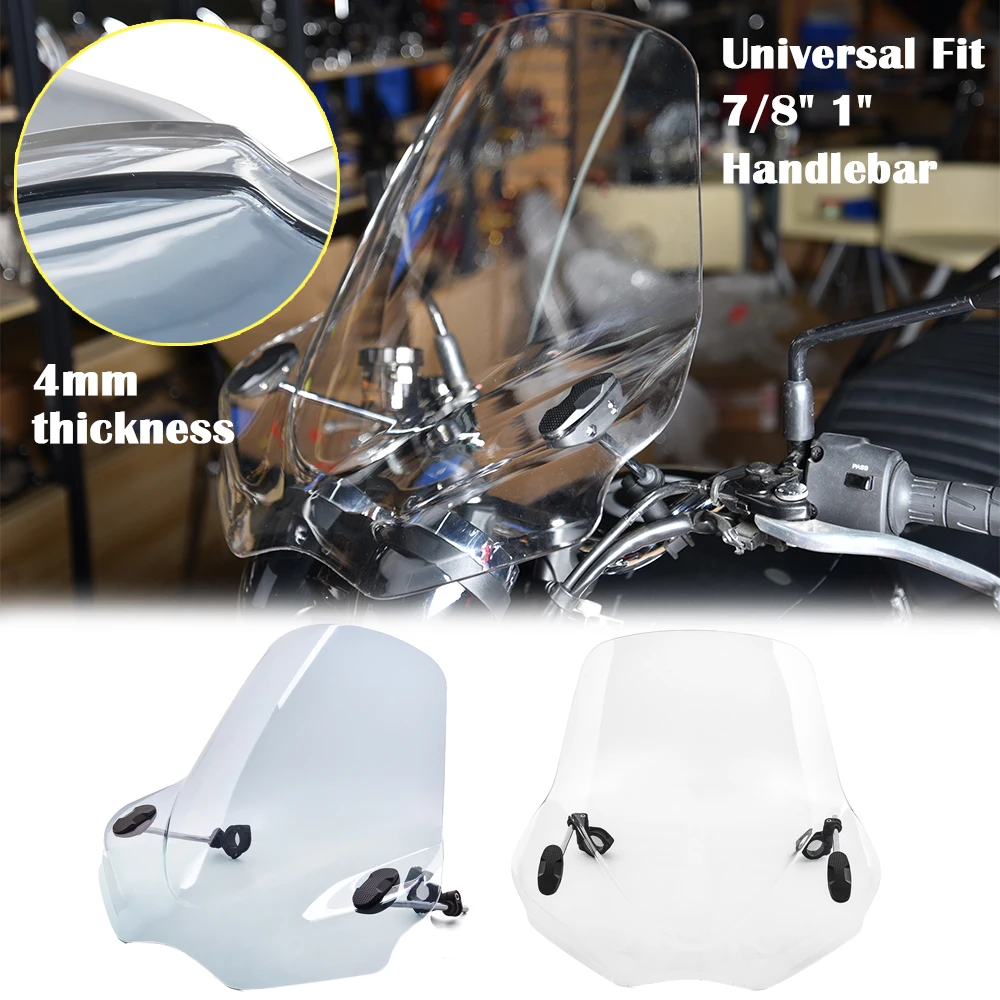 

For Harley Honda Yamaha Kawasaki Suzuki BMW Ducti Scooter ATV Motorcycle Windscreen Windshield Wind Deflector Universal Fit