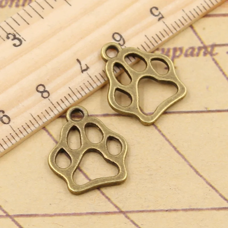 20pcs Charms Dog Claw Bear Paw 19x17mm Tibetan Gold Bronze Silver Color Pendants Antique Jewelry Making DIY Handmade Craft