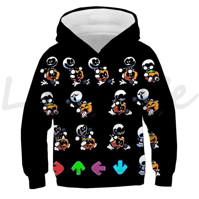 Trò Chơi Tối Thứ Sáu Funkin 3D In Hình Áo Khoác Bé Trai Bé Gái Hoạt Hình Áo Nỉ Thu Đông Hoodie Phối Fnf Chui Đầu Sudadera Quần Áo Trẻ Em