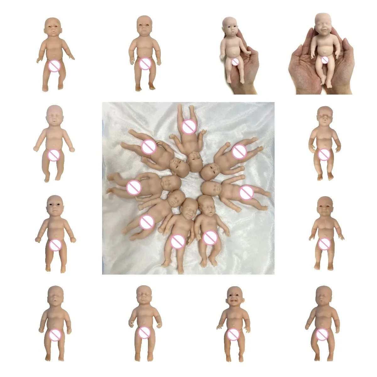 6inch Mini Baby Reborn Full Silicone Body Sleeping Toy Infant Accessories Room Decoration Eco-friendly Blank Kit  Unpainted Doll